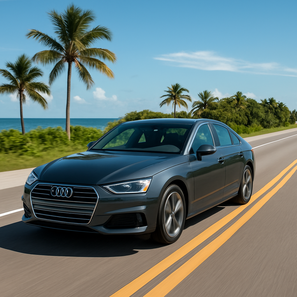 Rental car on Florida road